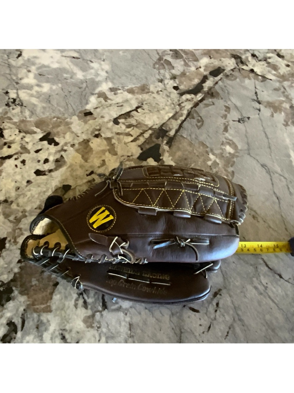 Wilson Leather Baseball Glove 13” Brown/Yellow Left Hand Throw Five Finger